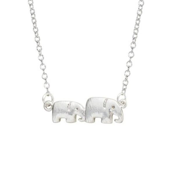 Gold Tone Solid Elephant Pendant Chain Necklace Academia Chic Safari - Picture 9 of 10